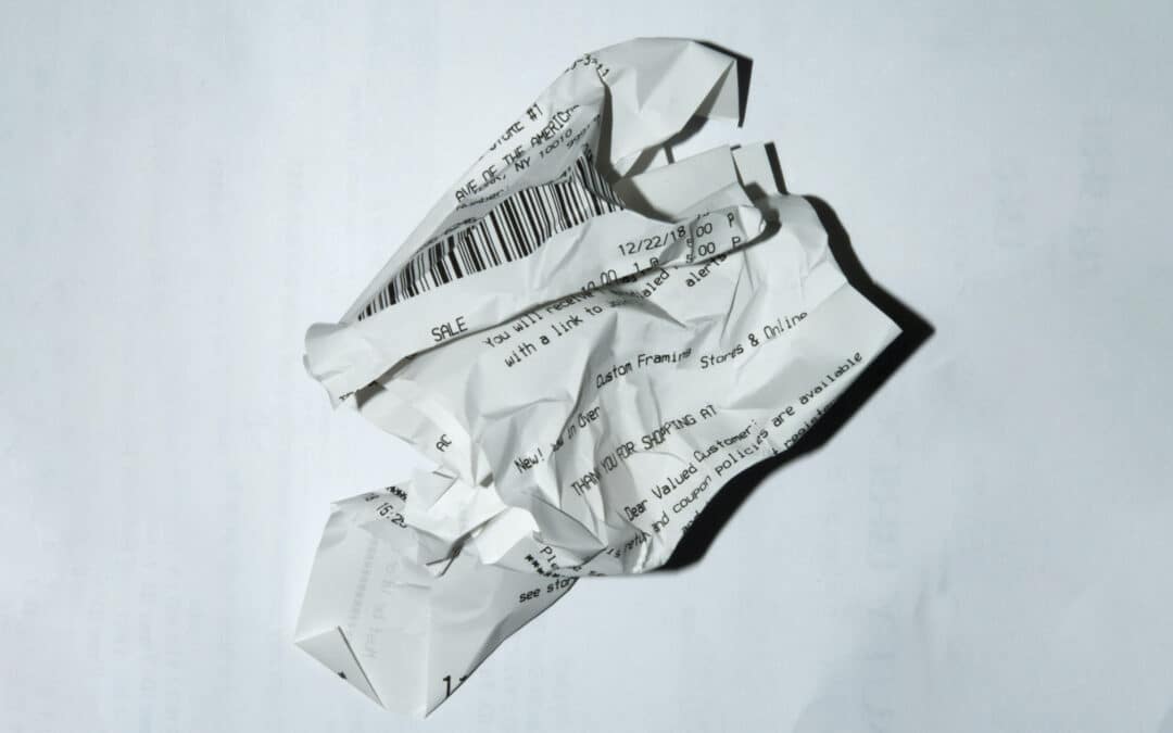 image of crumpled receipt